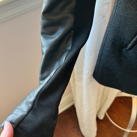 MACKAGE LEATHER AND TWEED BLACK FALL/WINTER JACKET - Picture 3 of 7